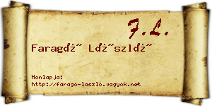 Faragó László névjegykártya