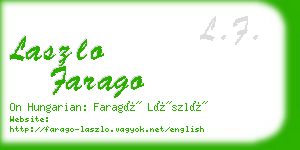 laszlo farago business card